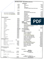 Lists of Laboratory Examinations