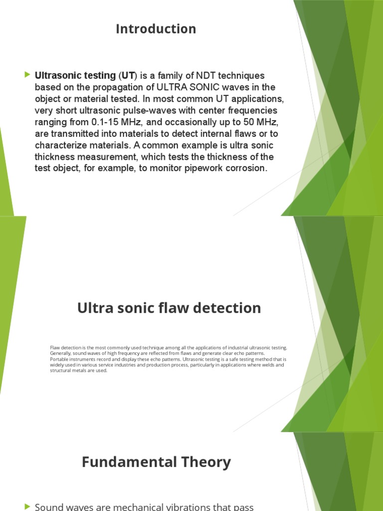Ultrasonic Testing (UT) Is A Family of NDT Techniques | PDF