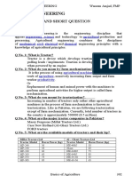 Agri. Engineering: Definitions and Short Question