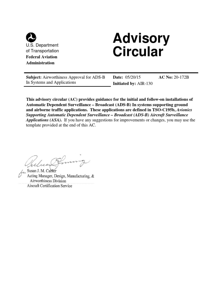 FAA Advisory Circular 20172B PDF Aviation Aerospace Engineering