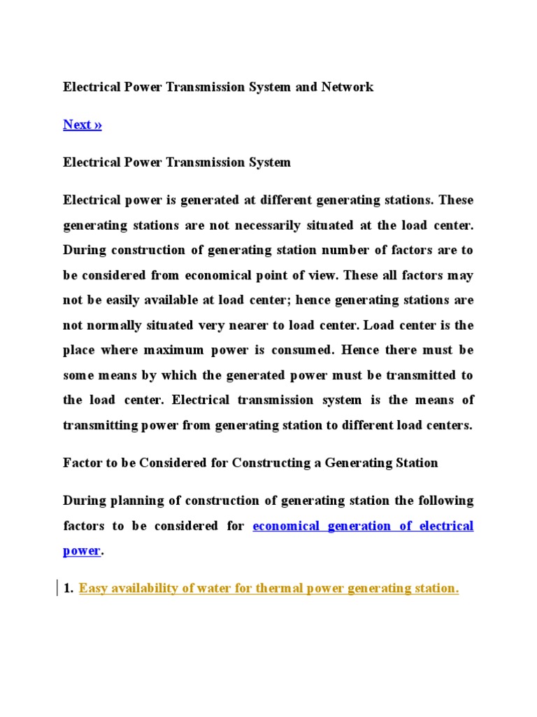 Electrical Power Transmission Overview | PDF