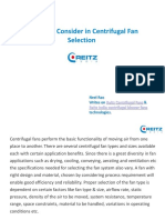 Factors To Consider in Centrifugal Fan Selection