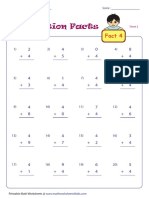 Addition Facts Sheet 2 Score