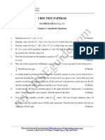 10 Mathematics Quadratic Equations Test 04 PDF