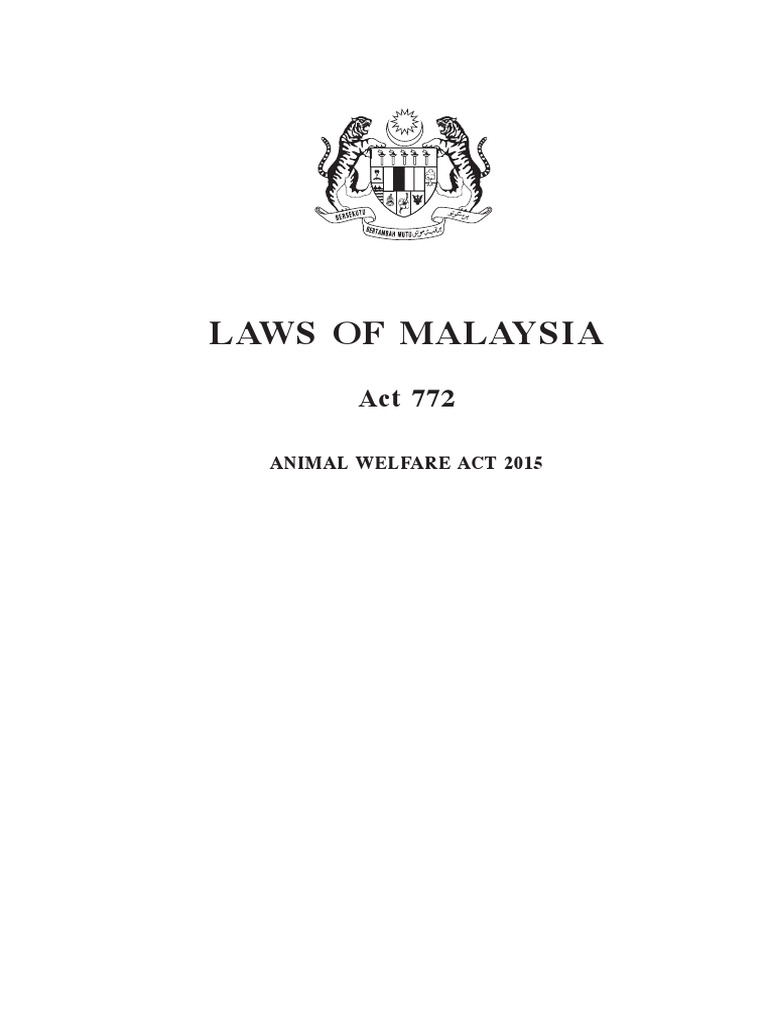 Animal Welfare Act 2015 of Malaysia | License | Search And ...