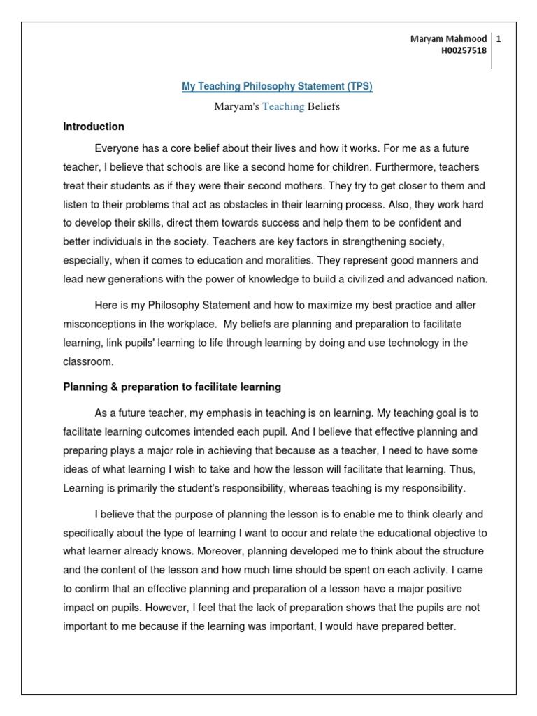 philosophy of elementary education essay