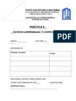 Práctica No.9 Factor de Compresibilidad "Z" A Partir de Datos Pvt.