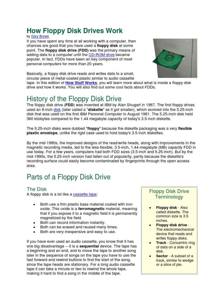 How Floppy Disk Drives Work | PDF