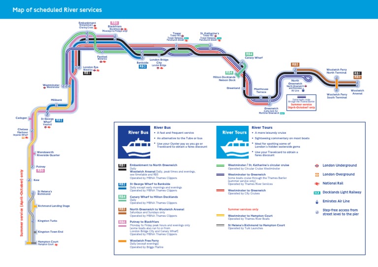 Thames River Bus and Cruise Map | PDF | River Thames | London