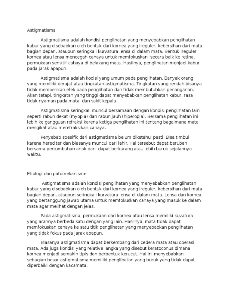 Astigmatism A