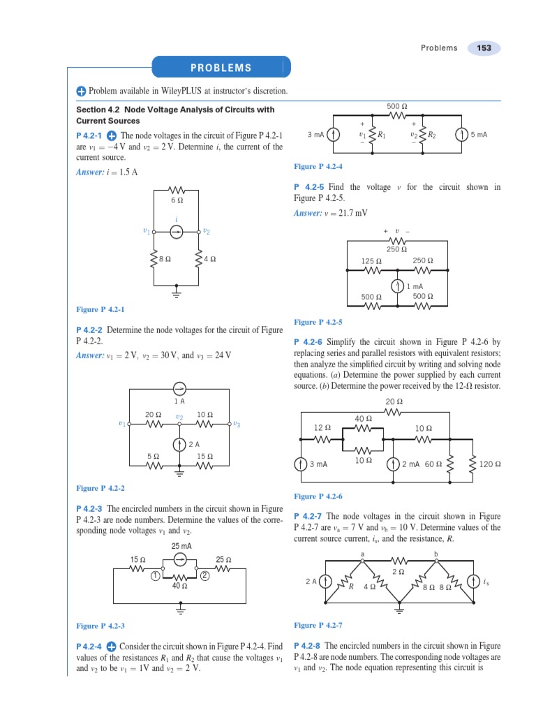 Node Voltage Analysis Problems | PDF | Visual Cortex | Electrical Network