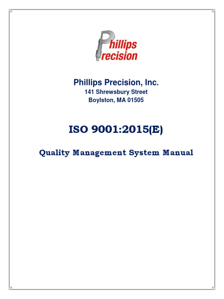 Phillips Precision QMS Manual Overview | PDF | Quality Management ...