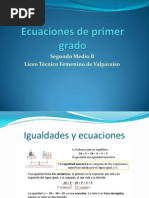 Ecuaciones de Primer Grado 2° B