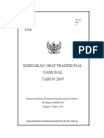 Buku Kebijakan Obat Tradisional Nasional Tahun 2007