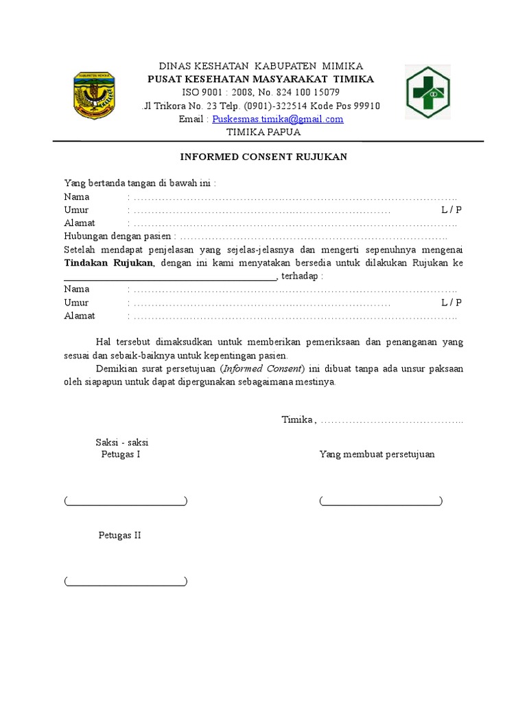 7.10.3.4 Form Persetujuan Rujukan | PDF | Hukum