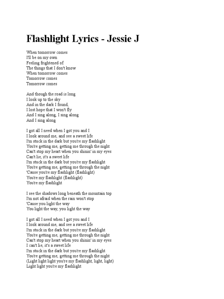 Flashlight Lyrics PDF