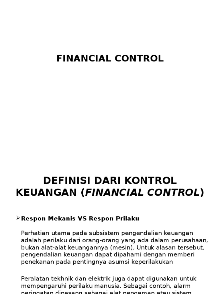 Pengendalian Keuangan dan Perilaku Manusia | PDF