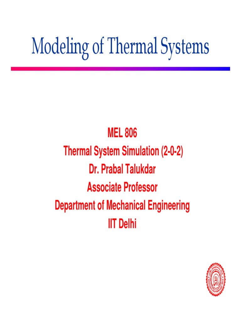 13 14 Modeling Of Thermal Systems Pdf Heat Transfer Temperature
