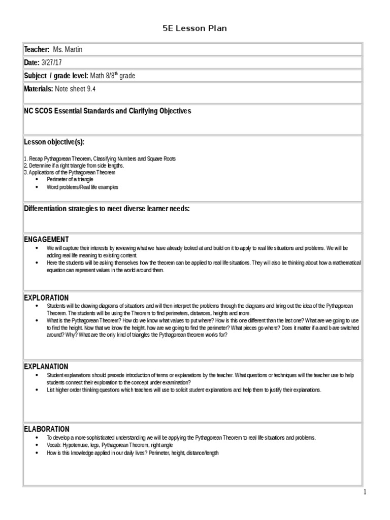 5e Math 8 Lesson Plan 9 4 PDF Lesson Plan Triangle