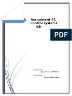 Assignment #1 Control Systems Lab: Submitted By: Submitted To