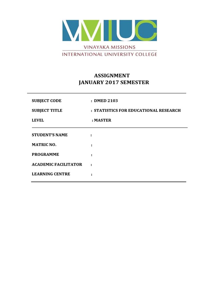 Statistics for Educational Research Assignment | PDF | Analysis Of ...
