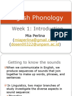 English Phonology: Week 1: Introduction