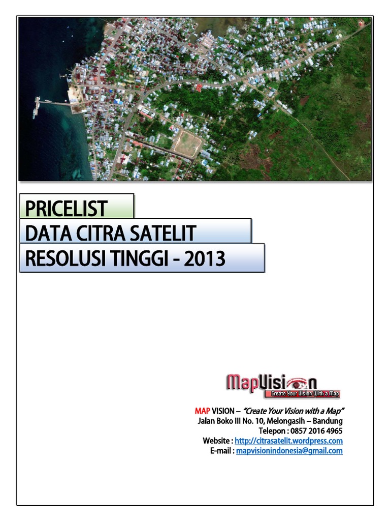 Pricelist Data Citra Satelit Resolusi Tinggi Map Vision PDF | PDF