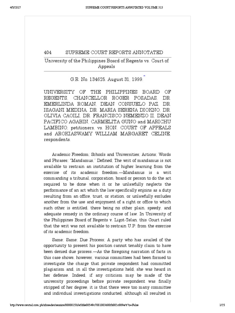 University of The Philippines Board of Regents v. Court of Appeals