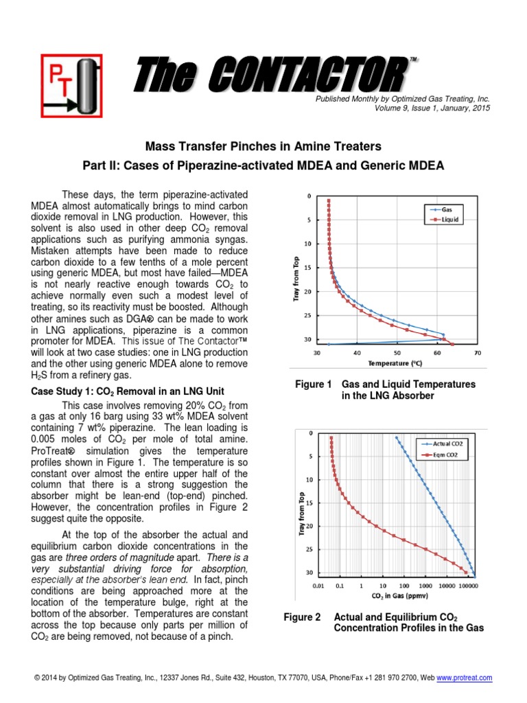 Part II Cases of Piperazine-Activated MDEA and Generic MDEA | PDF ...
