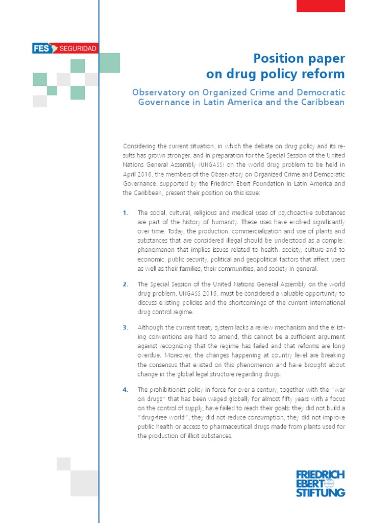 22 Position Paper on Drug Policy Reform by the Observatory on Organized