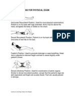 Body Positions For Physical Exam PDF