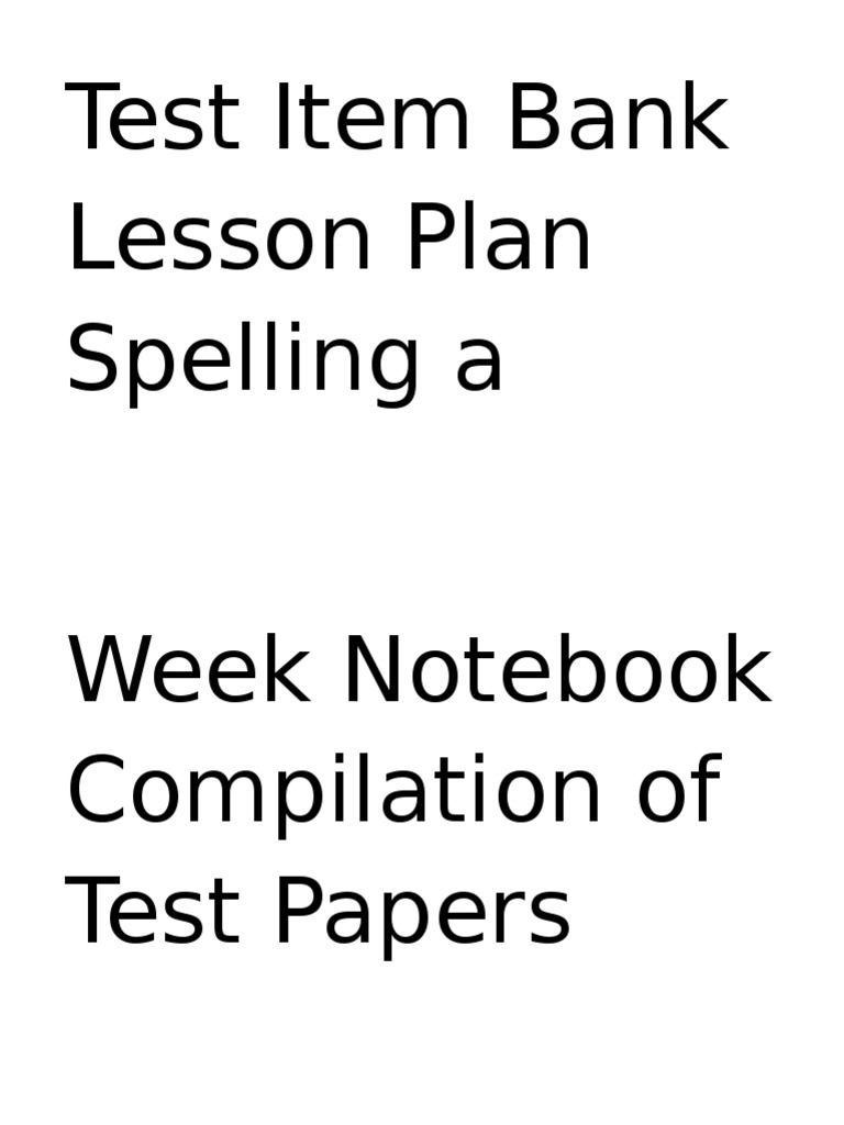 Comprehensive Test and Lesson Resources | PDF