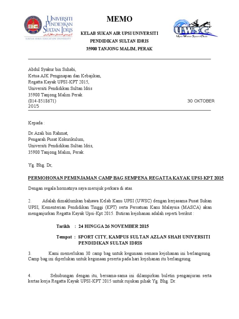 Contoh Surat Permohonan Ke Pusat Koko Pangkor