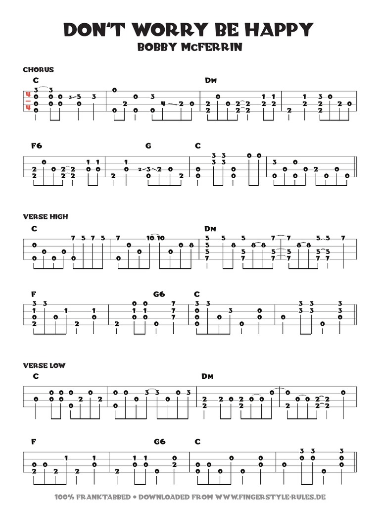 Don't Worry Be Happy tab Billboard Number One Singles