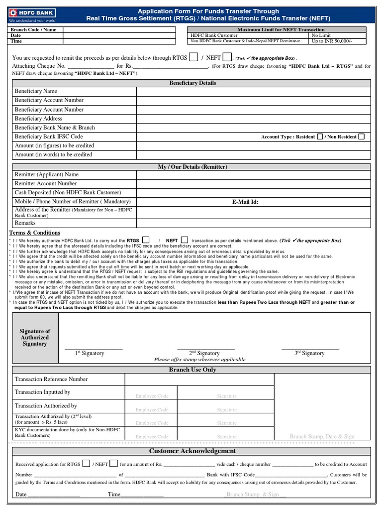 Neft Rtgs Form Financial Technology Money