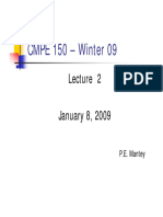 CMPE 150 - Winter 09: January 8, 2009 Y