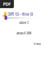 CMPE 150 - Winter 09: January 8, 2009 Y