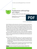 Durkheimian Anthropology and Religion- Going in and Out of Each Other’s Bodies