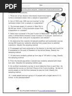 Identifying Random and Bias Data Samples Independent Practice Worksheet