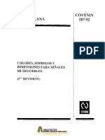 Covenin 0187-1992 Colores, simbolos y dimensiones para señales de seguridad.pdf