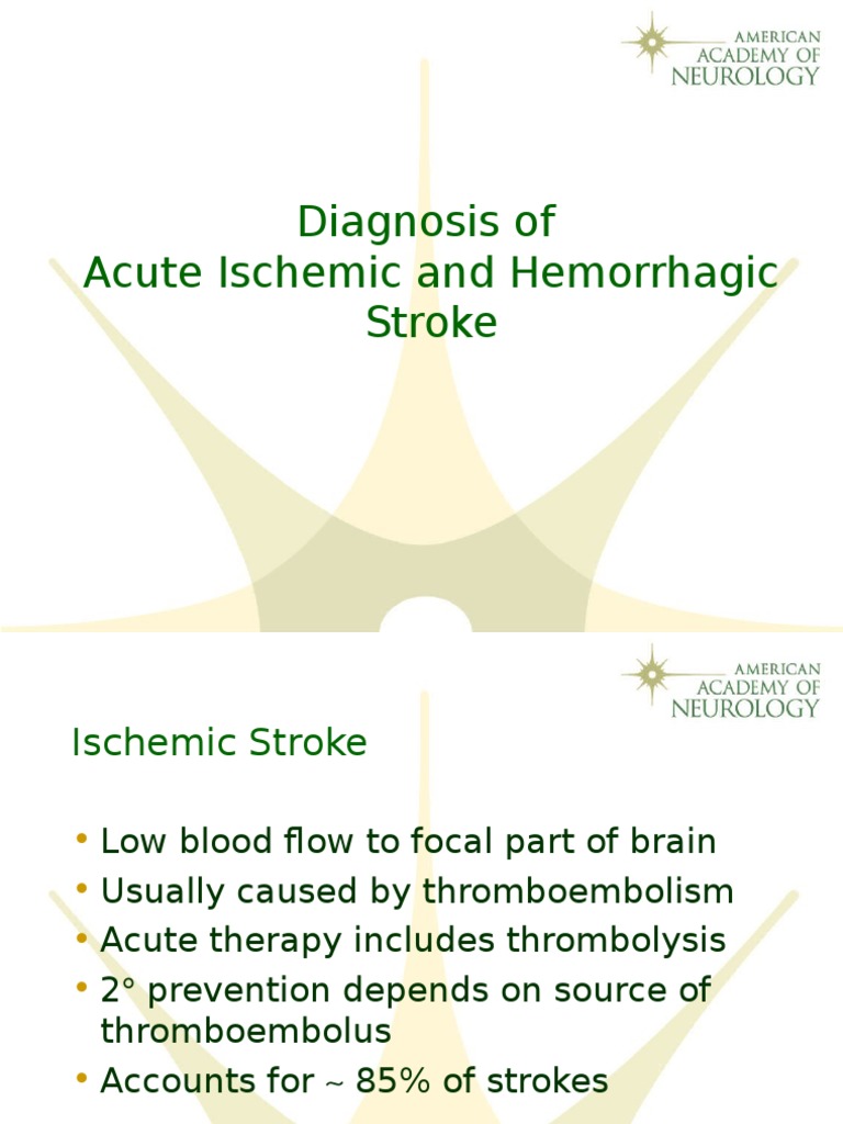 Diagnosis of Acute Ischemic and Hemorrhagic Stroke | PDF | Stroke ...