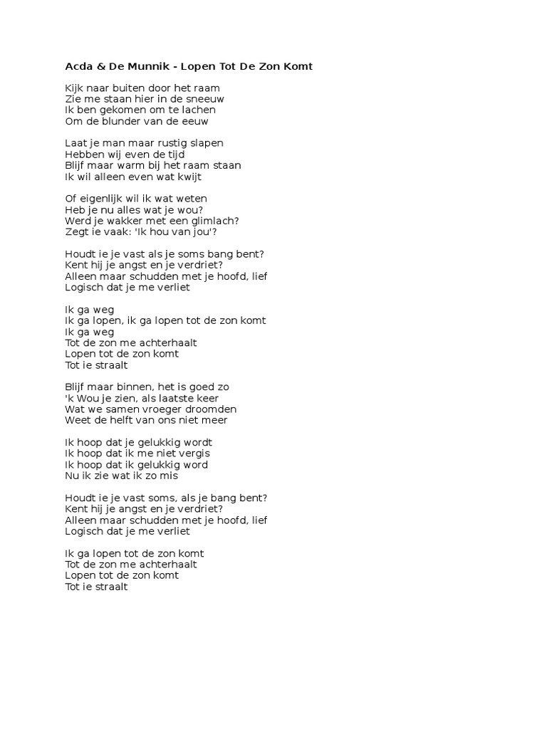 Lopen Tot de Zon Komt Acda en de Munnik PDF