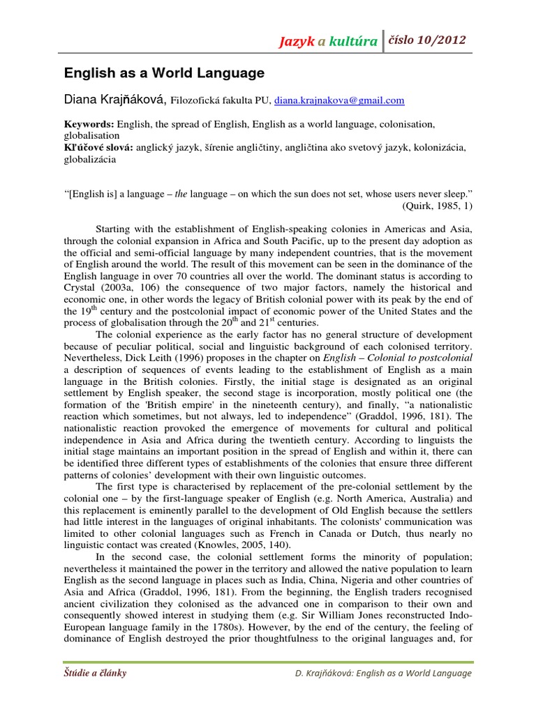 English as a Global Language Analysis | PDF | Language Arts ...