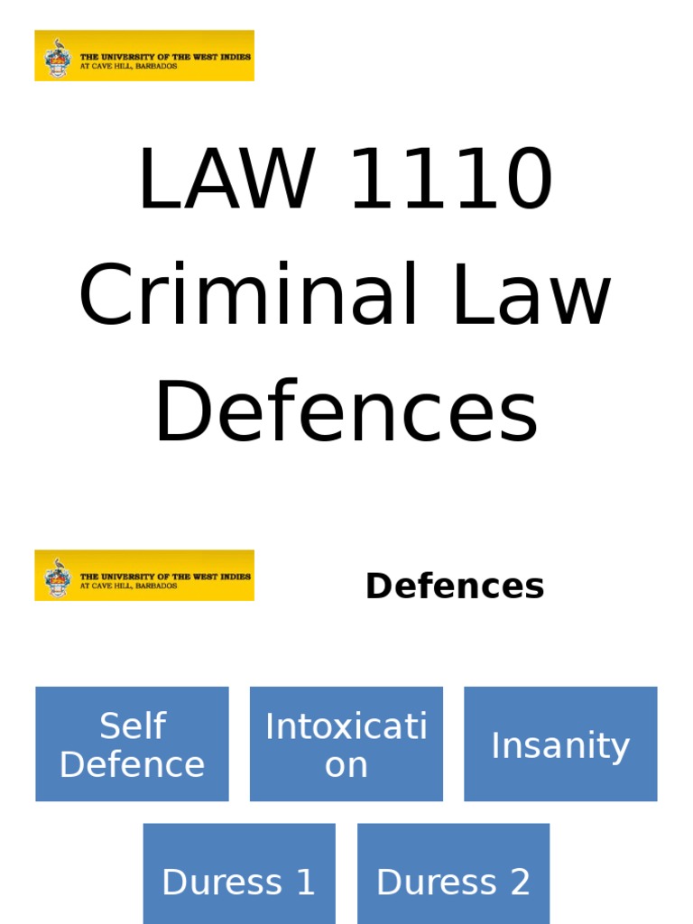 Key Defences in Criminal Law | PDF | Intention (Criminal Law ...