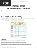 Formula of AMP, KW, KVA, HP For AC and DC Voltages - Engineering Tutorial