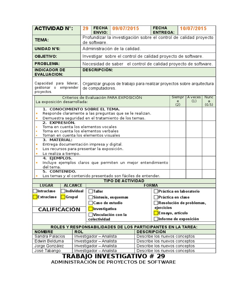 Control de Calidad en Proyectos de Software | PDF | Calidad (comercial ...