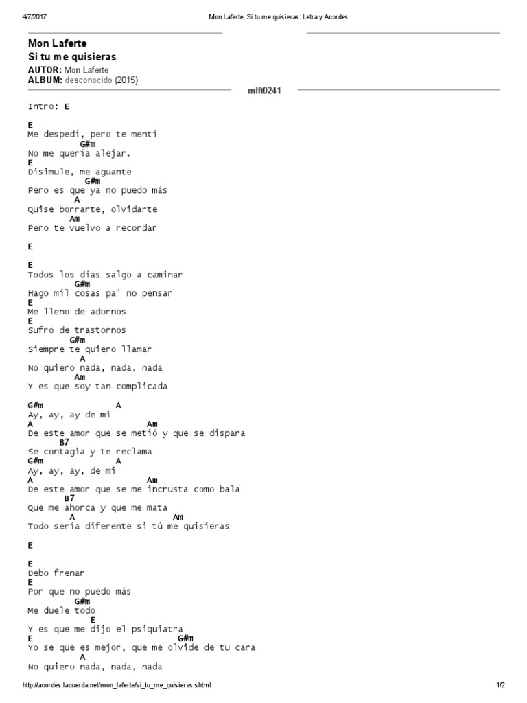 Mon Laferte Antes De Ti Acordes