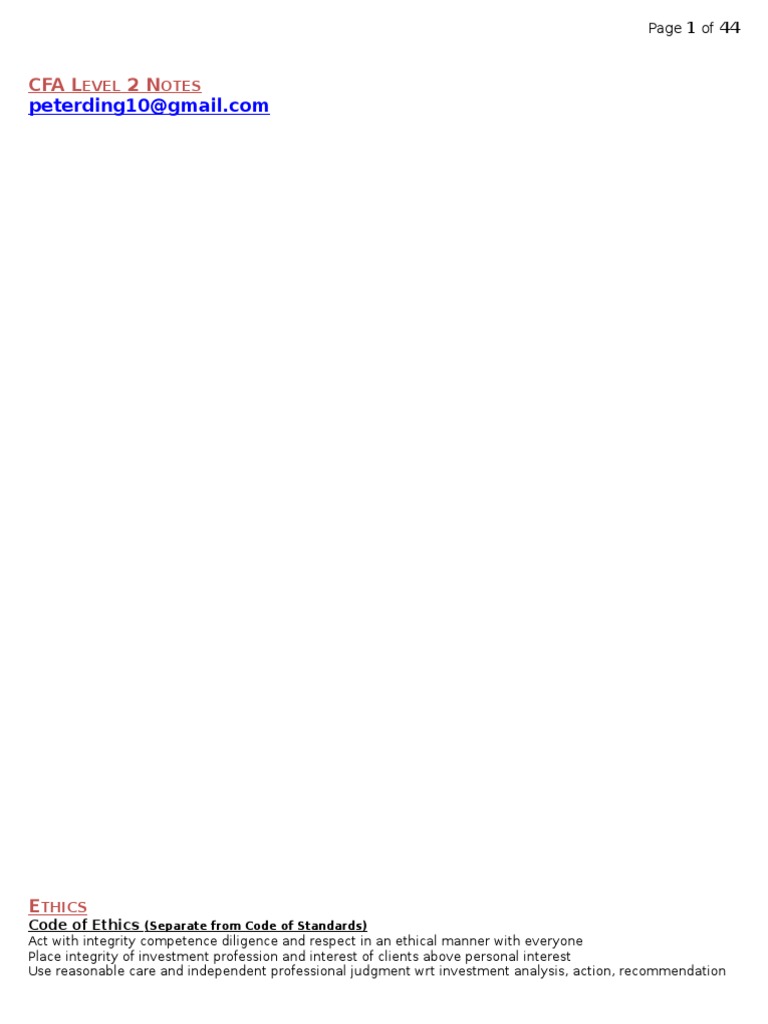 CFA 2 Notes | PDF | Autocorrelation | Goodwill (Accounting)