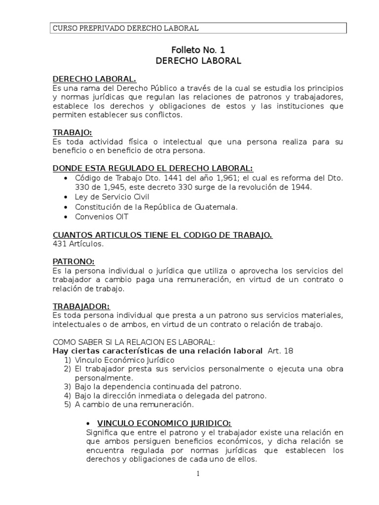 Derecho Laboral guatemala