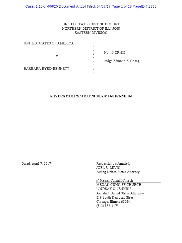 Government's sentencing memo United States Federal